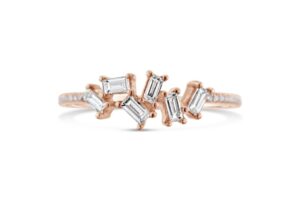 Baguette Diamond Band Scattered and Stackable SUZANNE KALAN