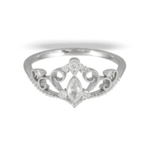 Princess Ring in Diamonds and 18 karat white gold