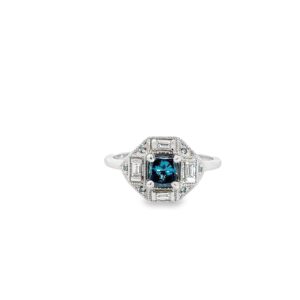 Art Deco Blue Diamond Ring