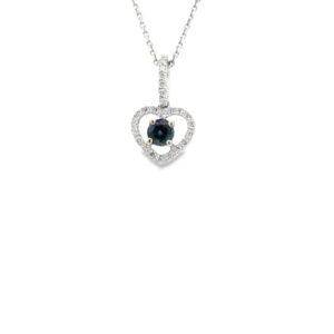 Diamond Sapphire Heart Pendant