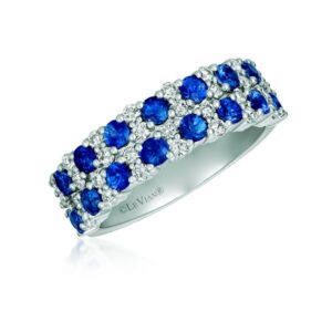 Le VianÂ® Vanilla Gold Vanilla Diamond Blueberry Sapphire Ring