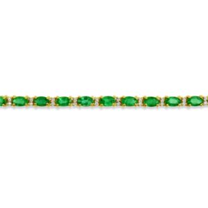 Yellow Emerald Diamond Line Bracelet
